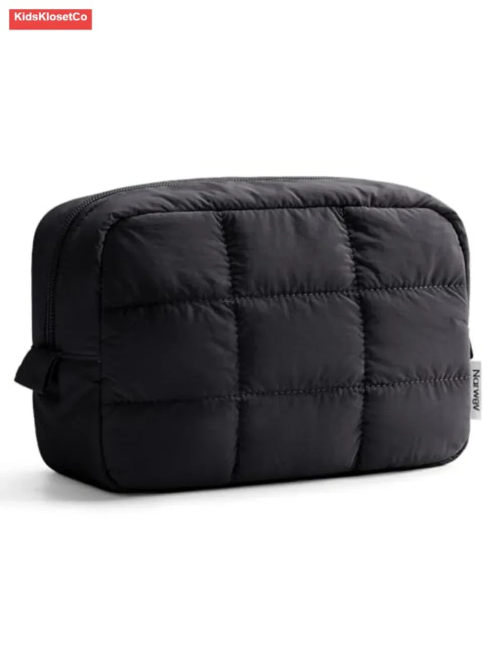 Quilted Puffy Makeup Bag Travel Toiletry Organizer with Zipper Nylon Cosmetic